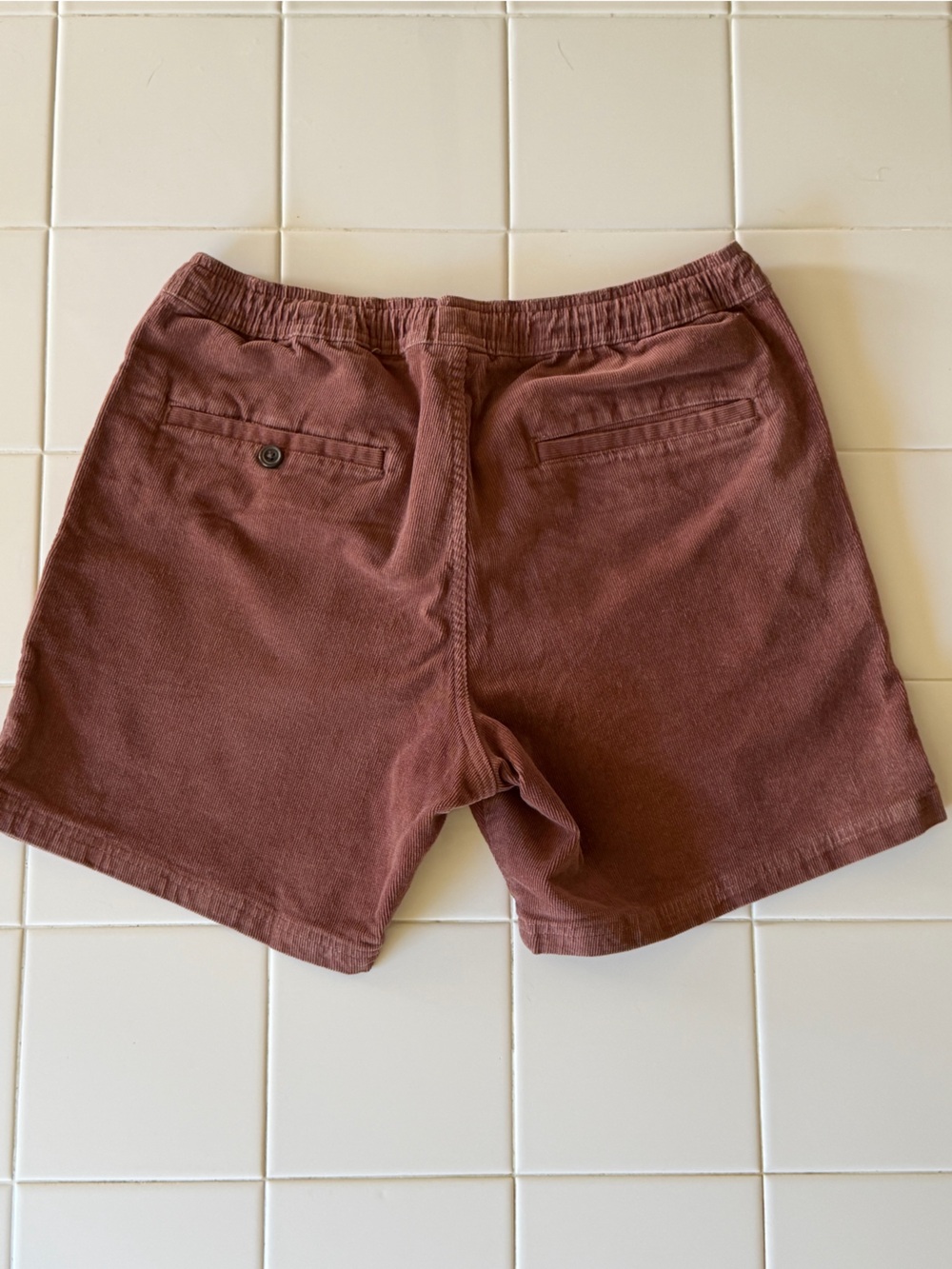 Katin Corduroy Shorts Brown Elastic Waist Drawstring Size M - Picture 2 of 5